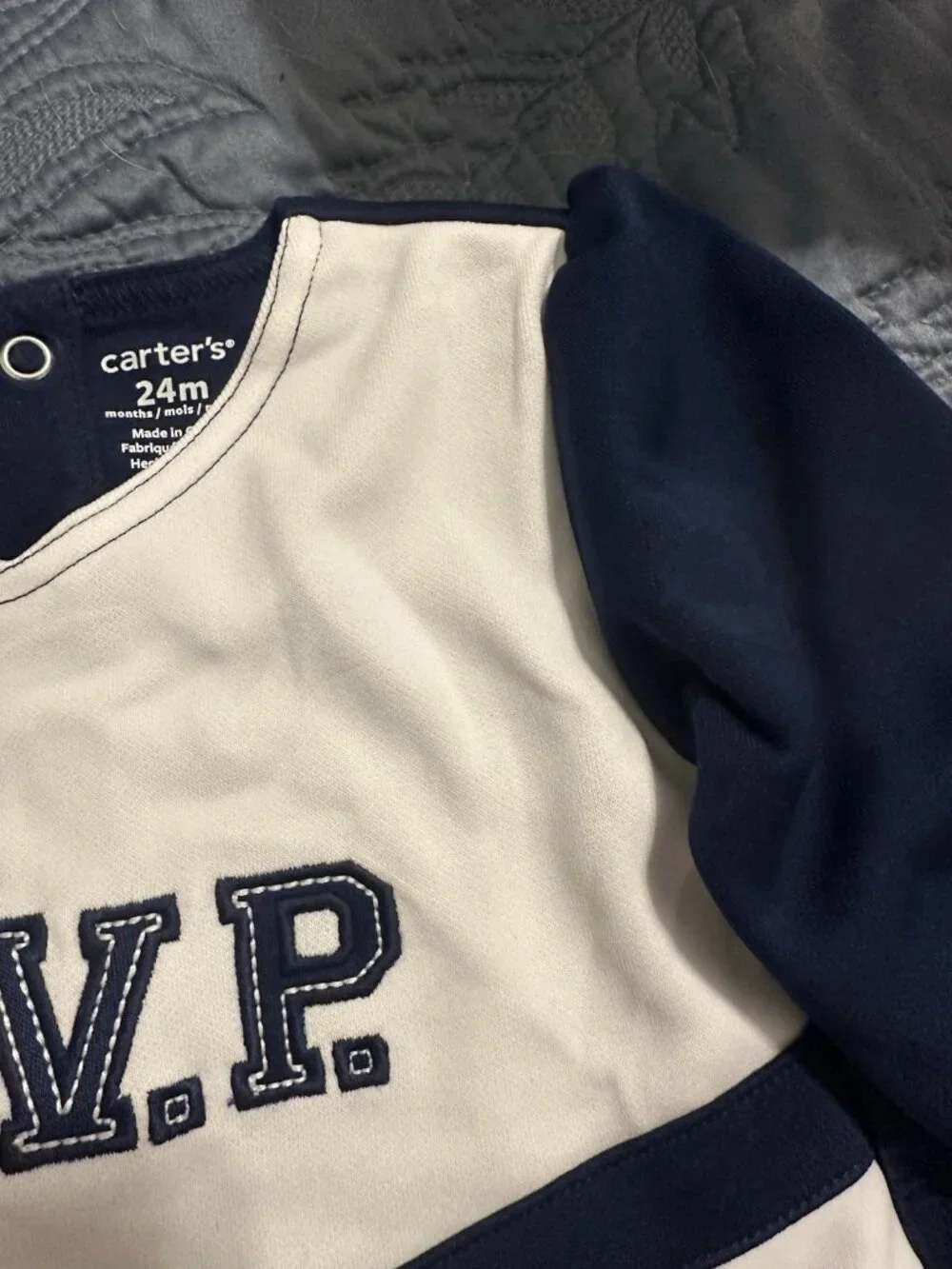 Daddy’s M.V.P. 24 mo. Blue & White Cheerleading Dress w Matching Diaper Cover